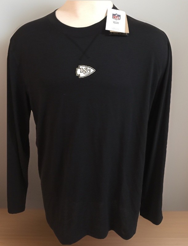 NWT Nike Men XL NFL Football Shirt L/S 00MB-00A-7G-0BT Black KC Kansas City