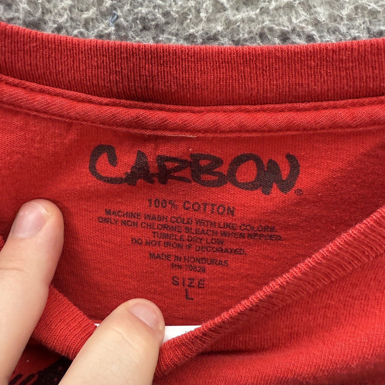 Carbon Shirt Adult Large Red Crewneck Affliction Style Skater Grunge Faded Y2K gallery