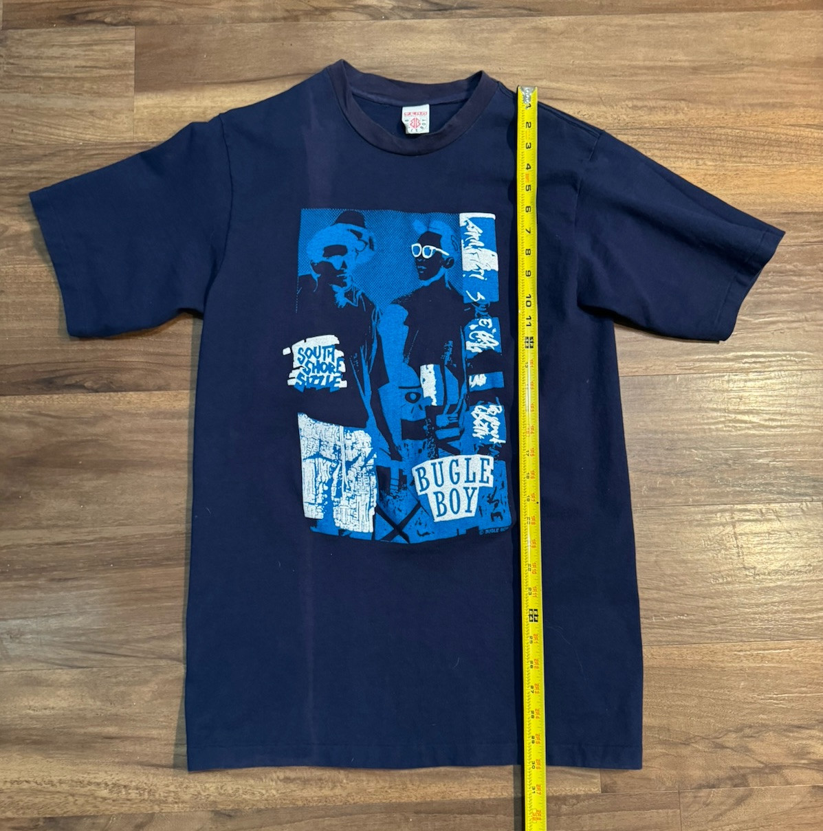 Men’s Sz. Large Bugle Boy South Shore Sizzle Blue T-Shirt 50% Cotton 50% Poly gallery
