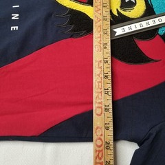 BIG BAD WOLF GENUINE 3D EMBROIDERED PATCH COLOR BLOCK T Shirt Medium New