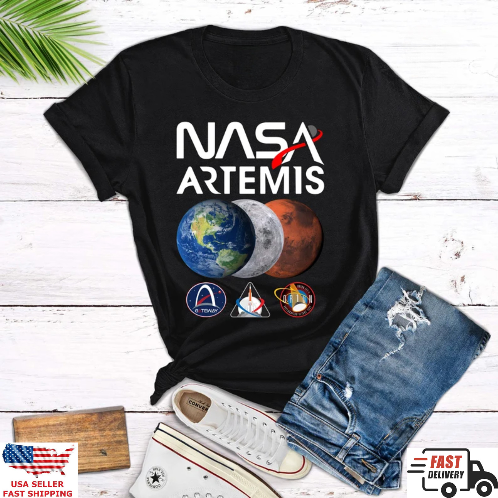 NASA Artemis Program Shirt Space Mission Moon Mars Graphic Tee Unisex gallery