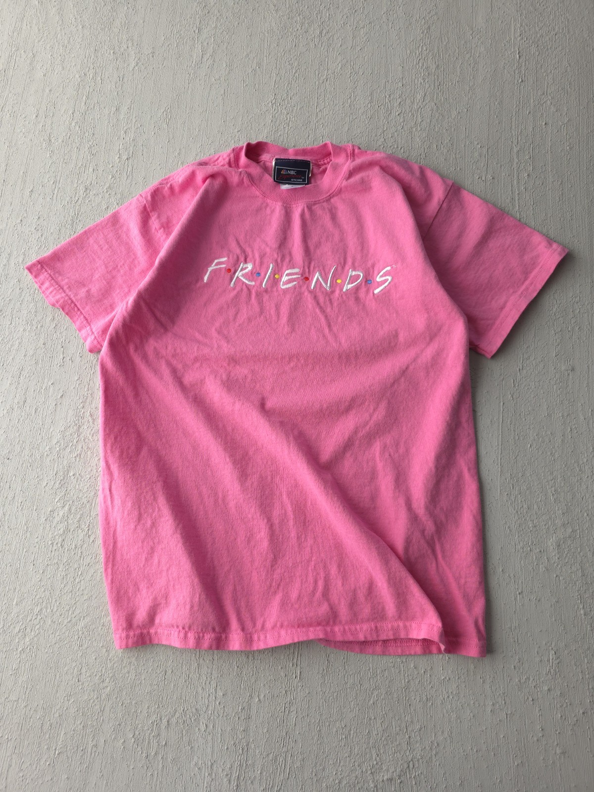 Vintage 2000s Friends NBC Store Pink Embroidered T-shirt TV Promo M gallery