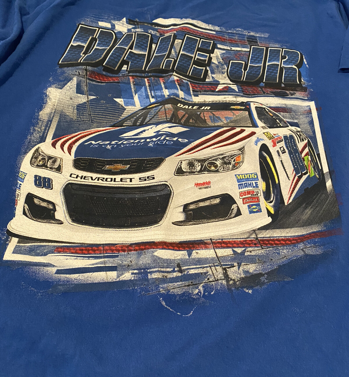 DALE EARNHARDT JR NASCAR 88 BLUE RED WHITE NATIONWIDE MEN’S T Shirt Sz LARGE