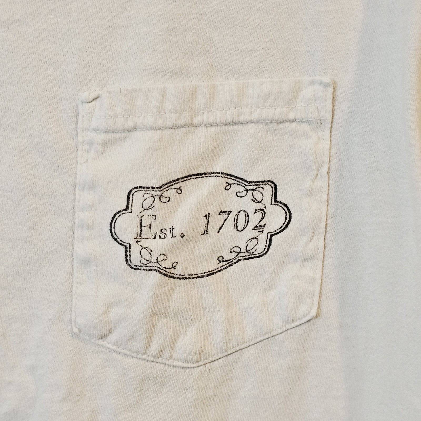 Comfort Colors 100% Cotton Pocket Tee M Cream Graphic Est. 1702 Soft Everyday gallery