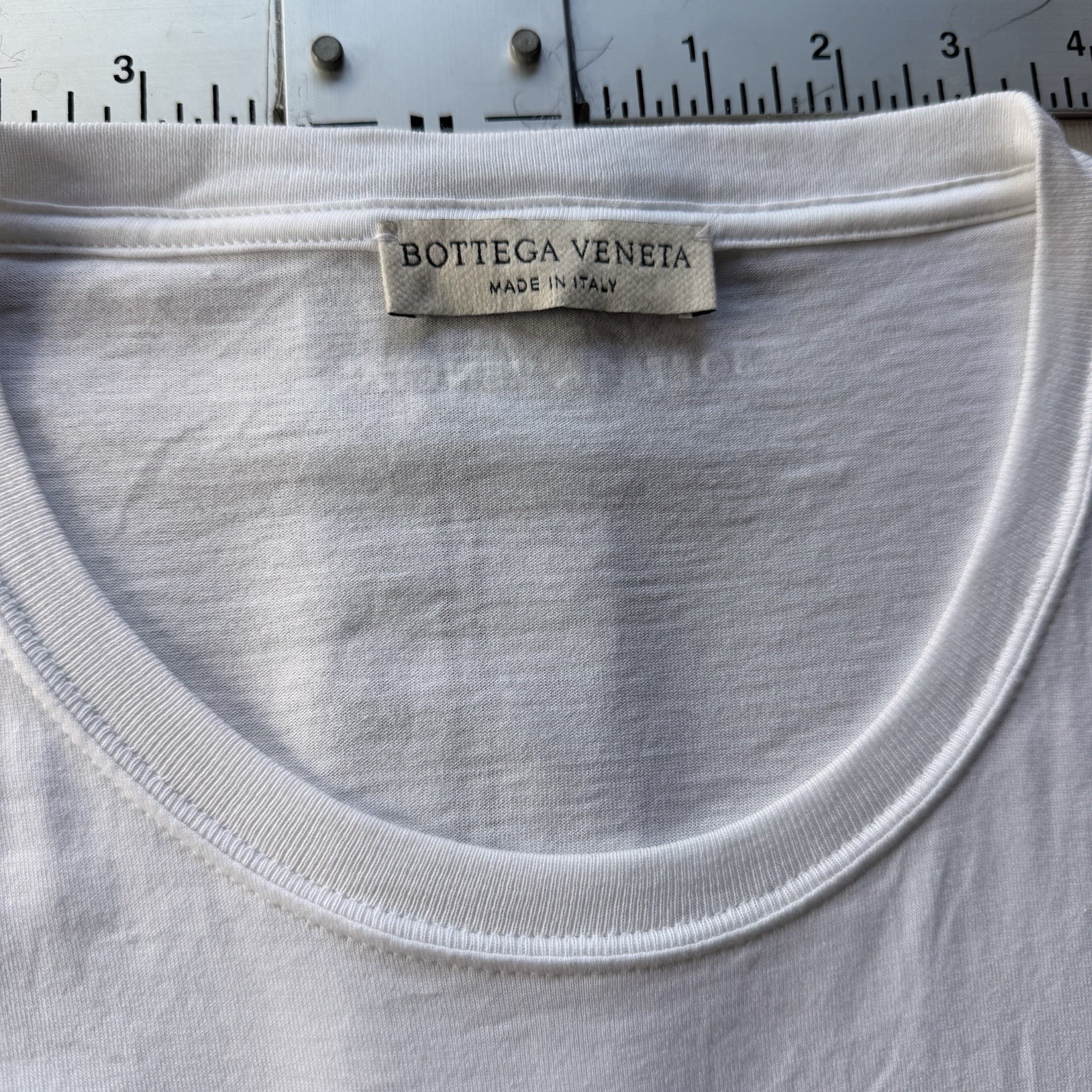 Bottega Veneta White Chevron Embossed Shirt Size 48 Luxury Tee Made In Italy gallery