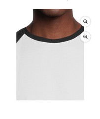 George Men’s White & Black Semi-Fitted Pullover Raglan Short Sleeves T- Shirt