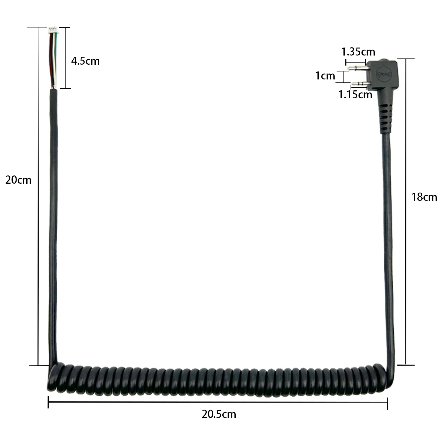 Microphone Cable Compatible with F12 F14 F15 F16 IC-F4 F20 F21 handheld Radio