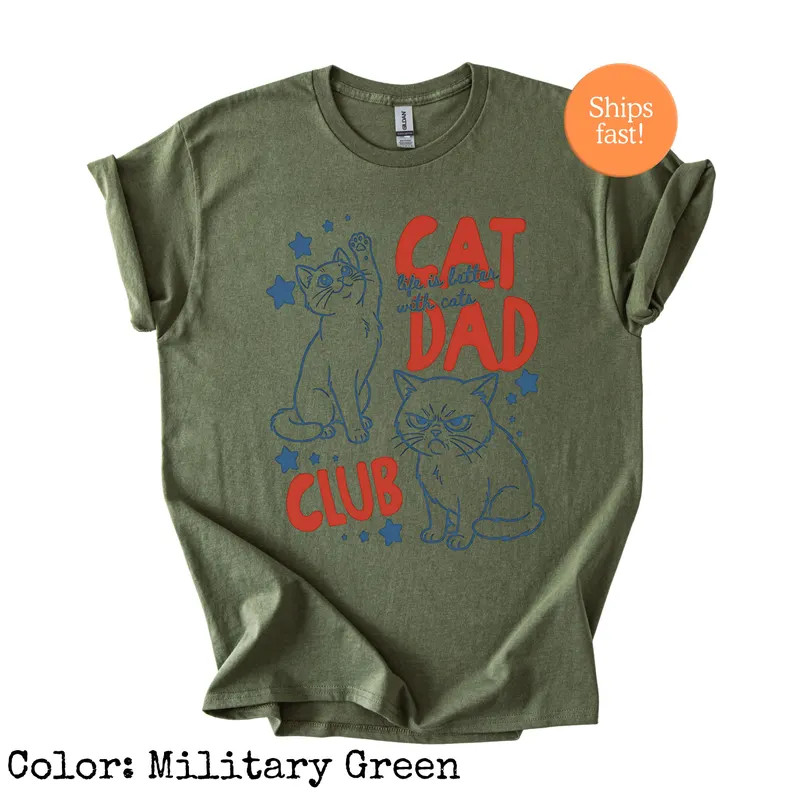 Cat Dad Funny Cat Lover Gildan Tee Shirt Gift for Pet Owner gallery