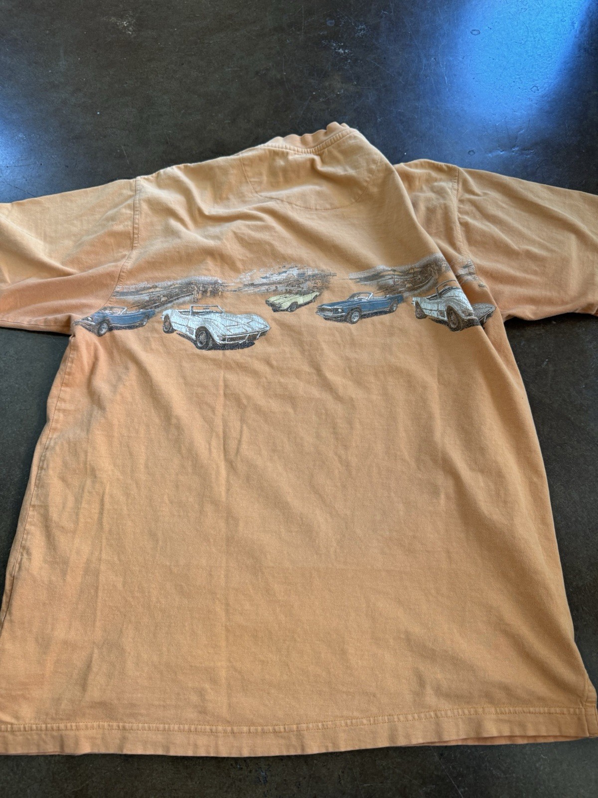 Classic Car Graphic T Shirt Reverse Print Size Large Short Sleeve 100 Cotton USA gallery