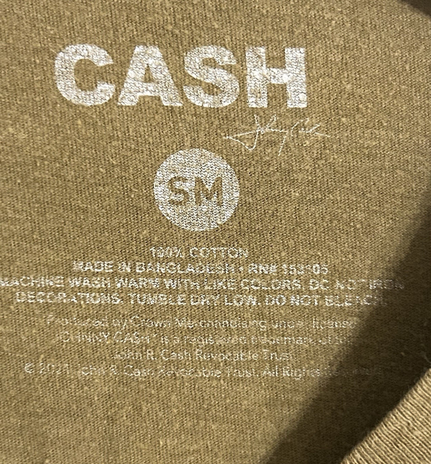 Johnny Cash Buckle Graphic Tee Small Brown Distressed Country Music T Shirt gallery