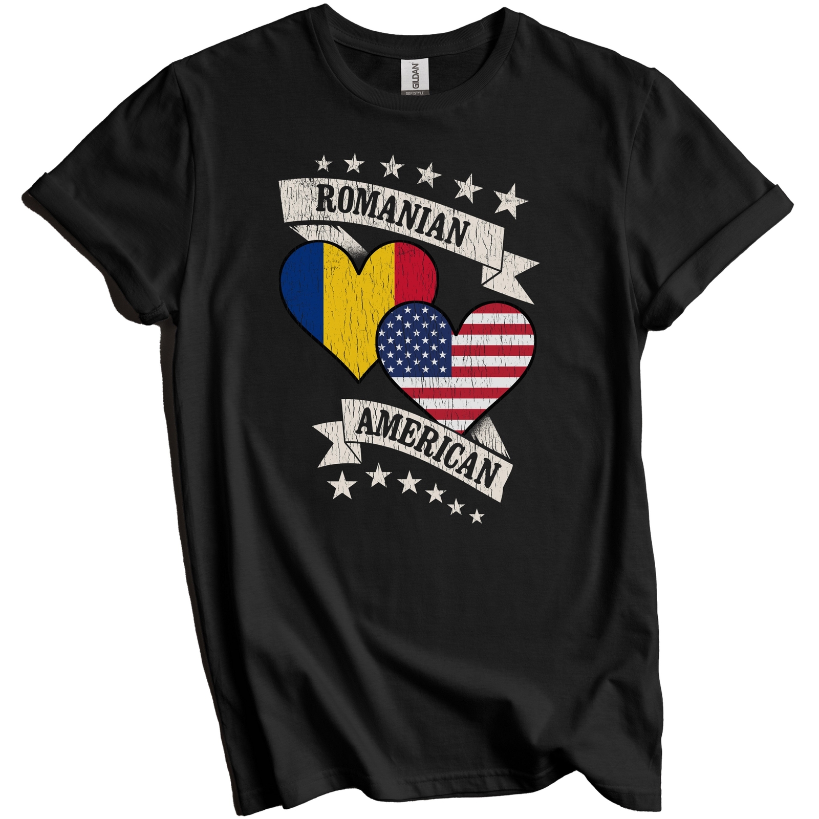 Romanian American Heart Flags Romania USA T-Shirt - Romanian Gift gallery