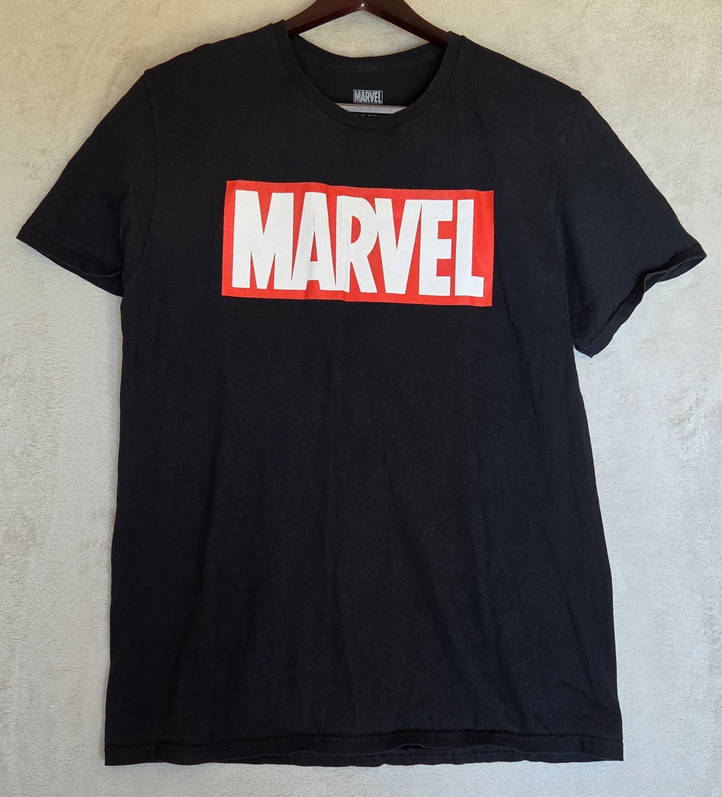 Marvel Comics T-Shirt Men Large Black Red Box Logo Graphic Tee Short Sleeve gallery