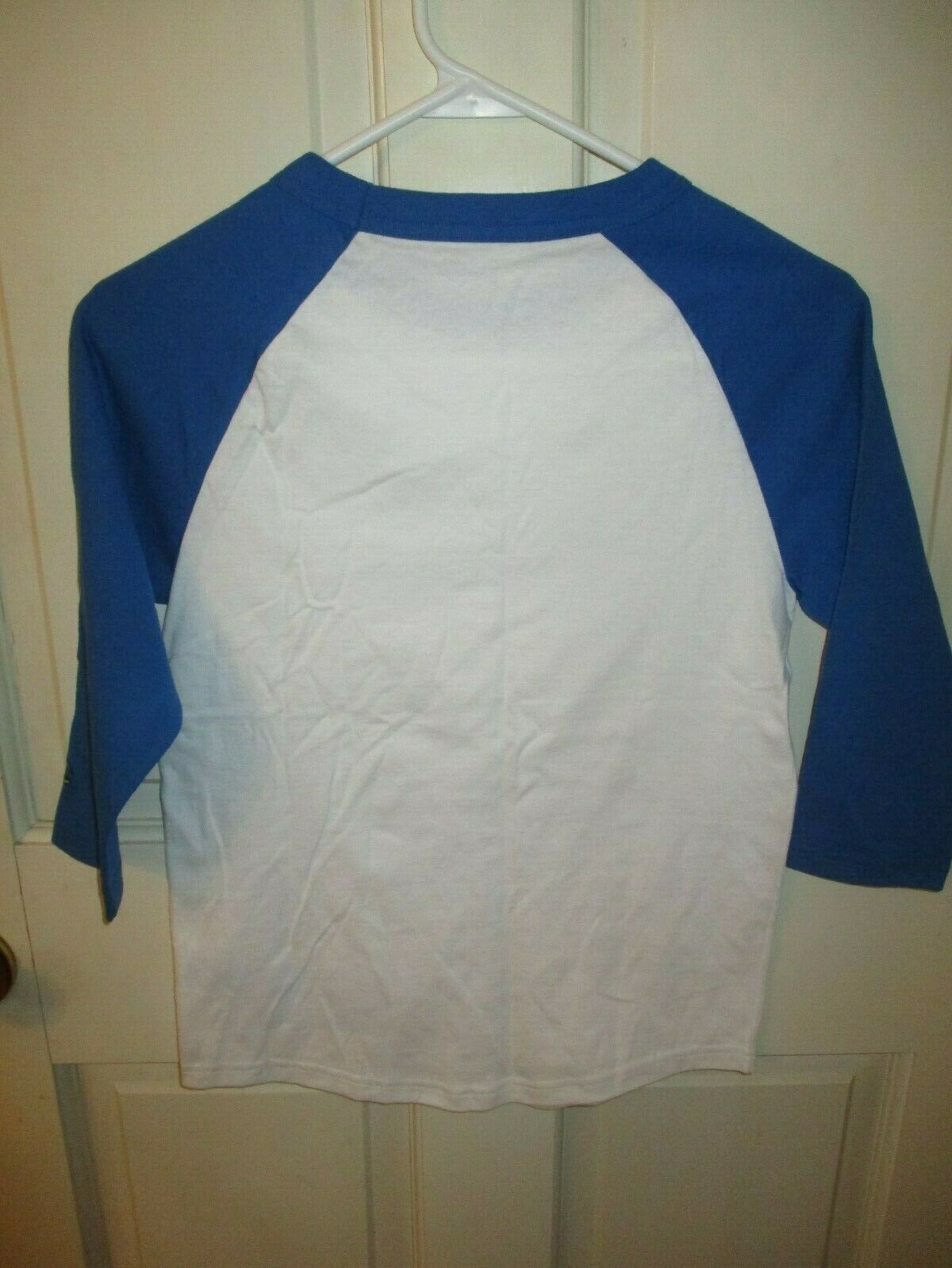 909B3 Champion T137 Authentic Apparel Baseball Tee Small MD Blue & White gallery