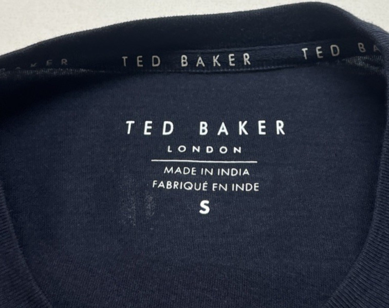 NWT Ted Baker Mens S London Logo Tee Lounge T-Shirt Navy Blue Short Sleeve gallery
