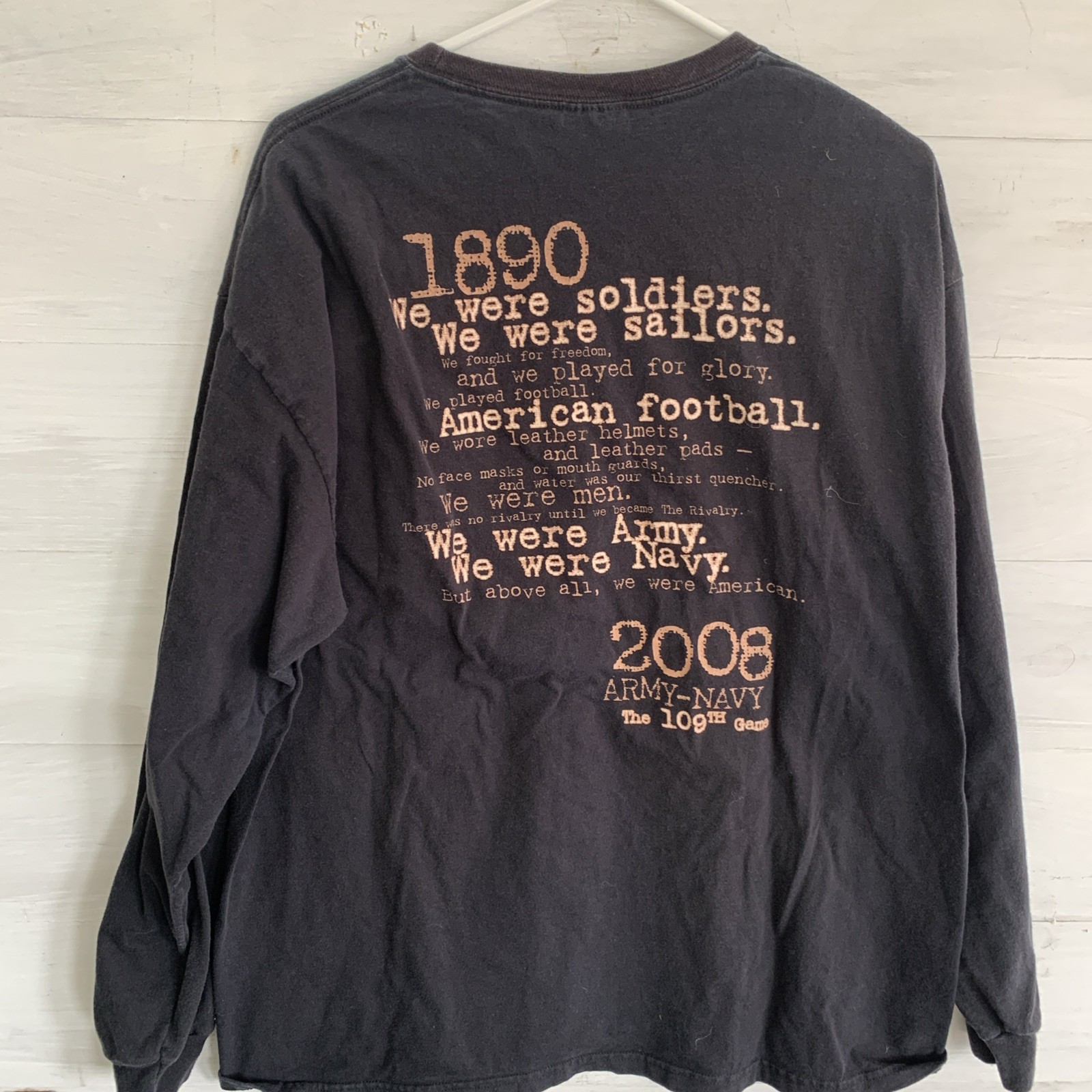 2008 Army-Navy Game Long Sleeve T-shirt Size XL Black Coloured gallery