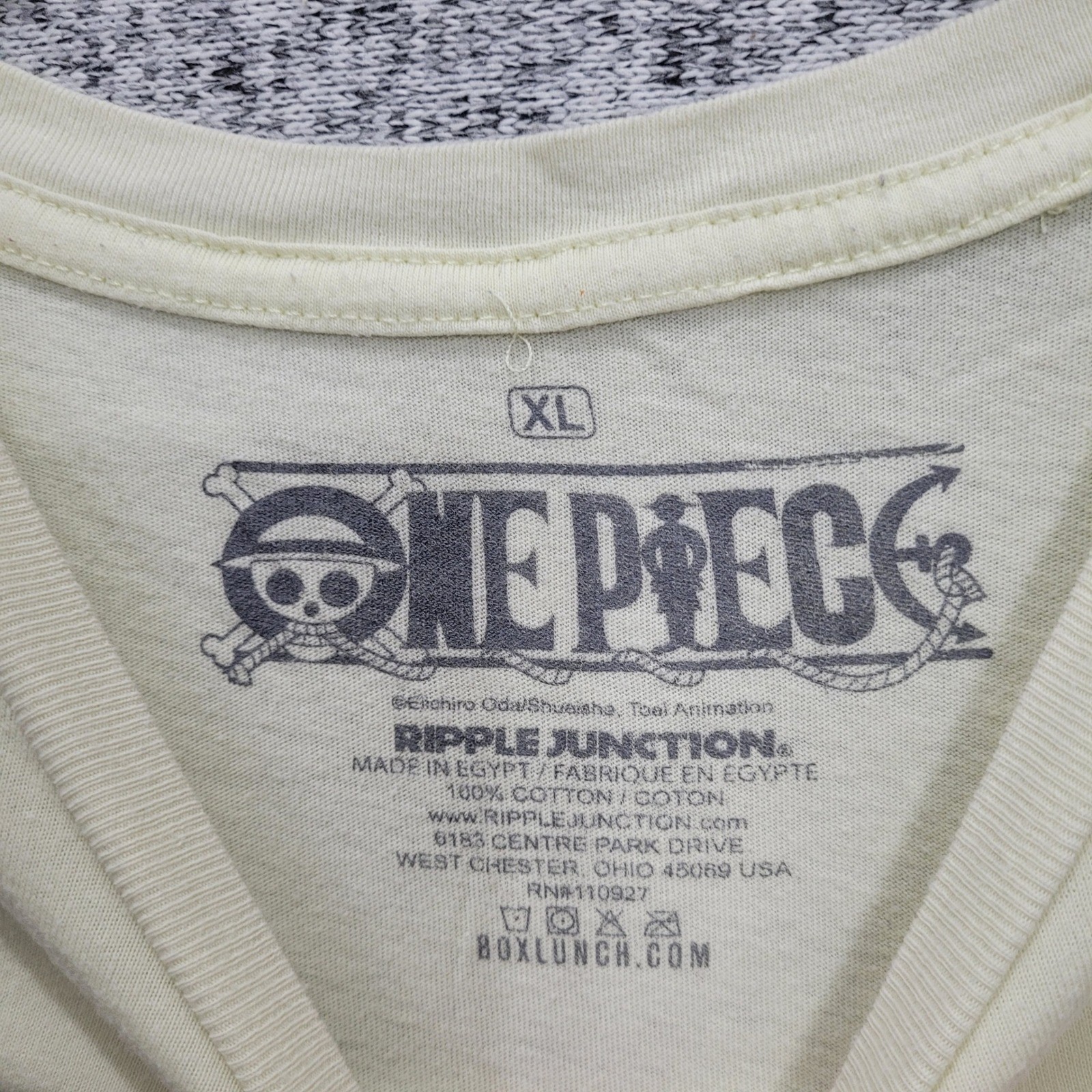 One Piece Monkey D Luffy Straw Hat Crew T XL Ripple Junction BoxLunch Cream FLAW gallery