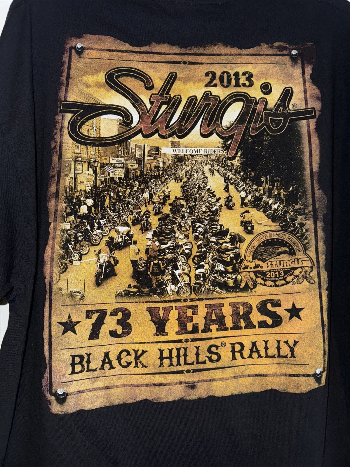 Sturgis Hot Leather Black Hills Rally 2013 XL Harley T Shirt Black Eagle gallery