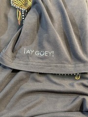 AY GUEY Mens Large Skull Graphic Tee Gray Viscose Stretch Short Sleeve