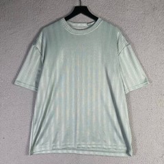 Men’s Mint Green Textured Short Sleeve Button Up Shirt Large NYC Casual Summer