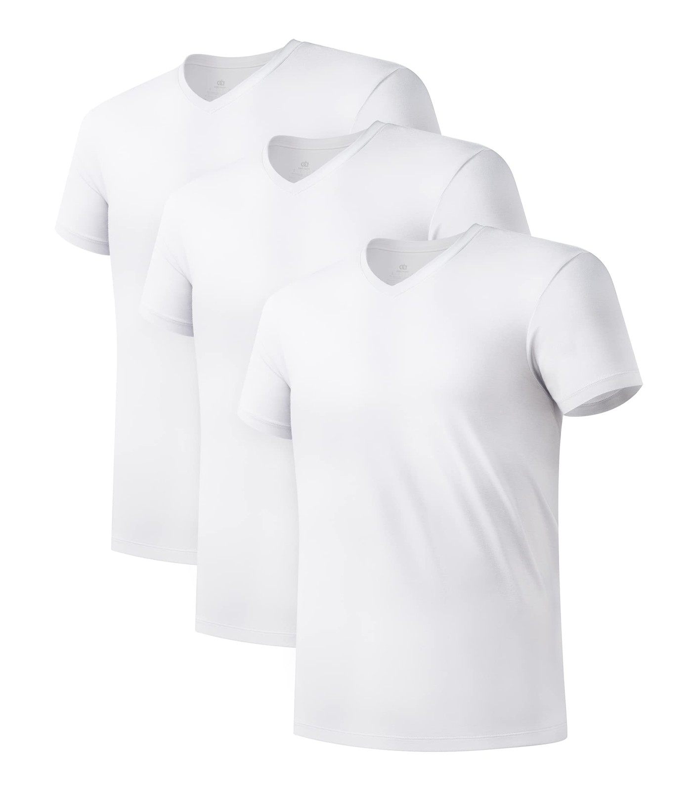 DAVID ARCHY Men's Undershirt Bamboo Rayon MoistureWicking White TShirts Stret... gallery