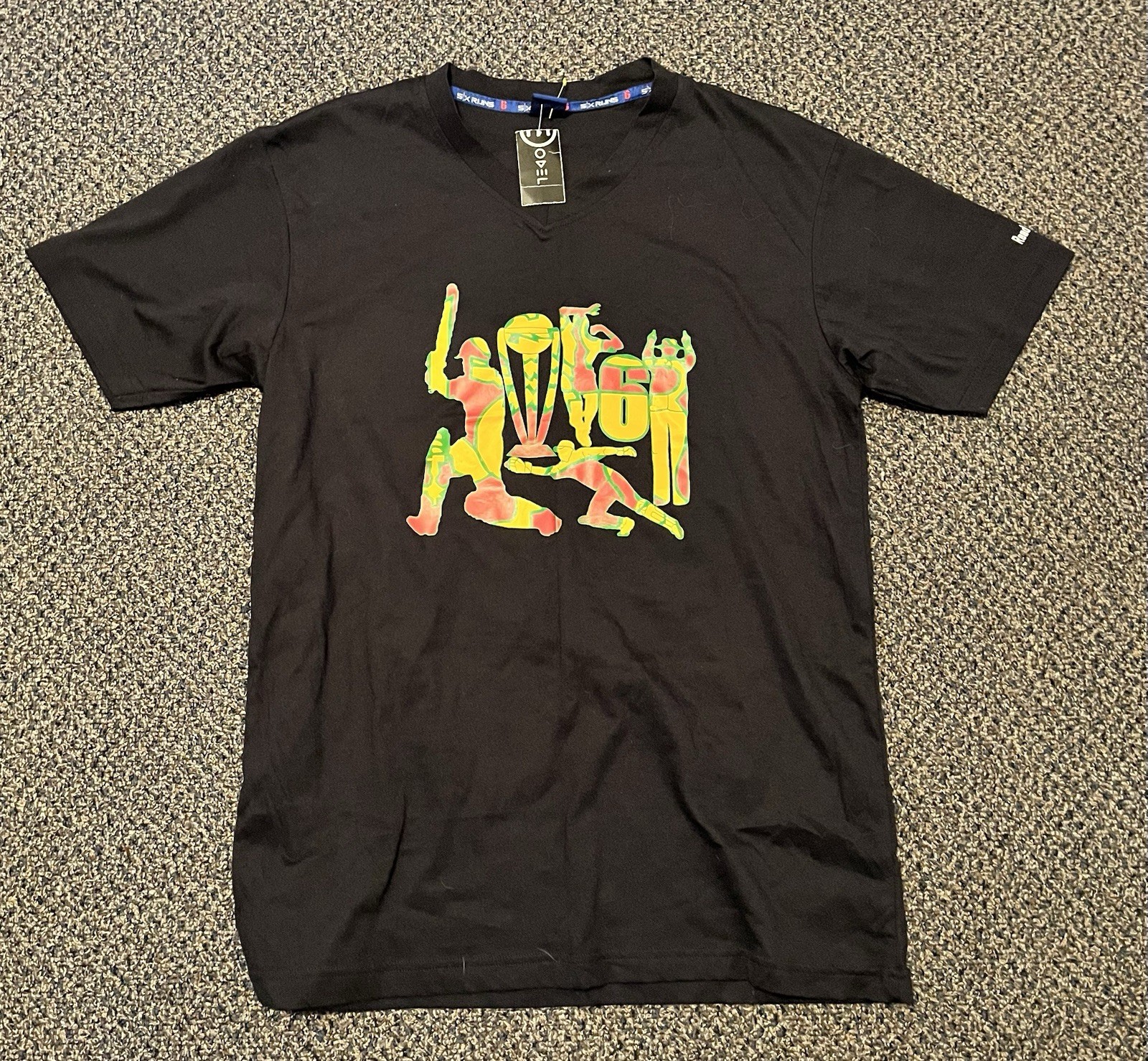 Six Rings SXKRNS Sri Lanka Cricket Graphic T-Shirt Mens Large Black NWT gallery