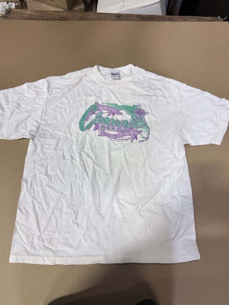 Clearwater Beach Florida Dolphins T-Shirt Vintage 80s, XL, Made in USA