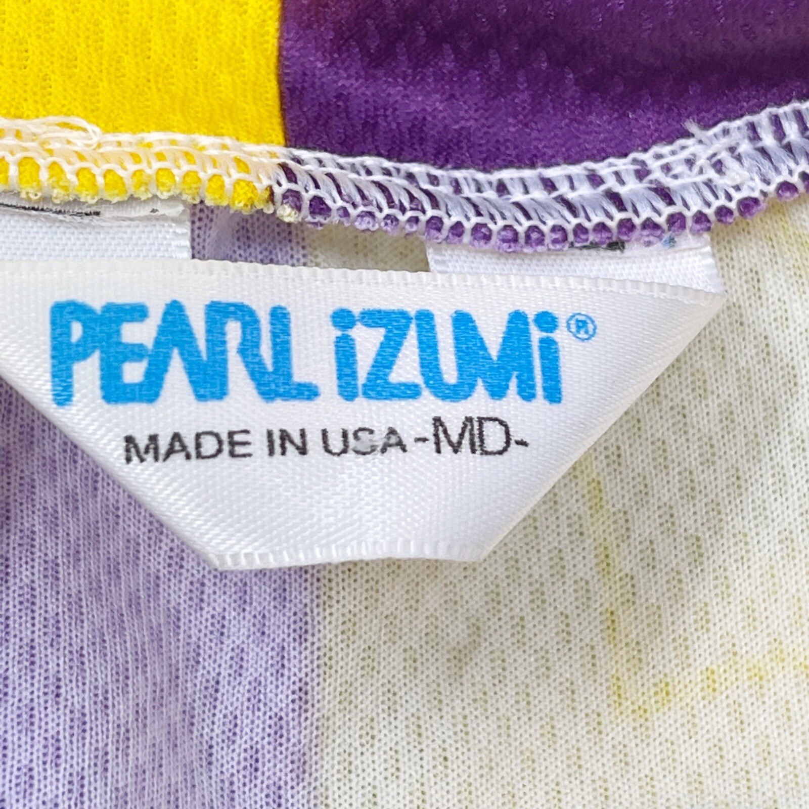 PEARL IZUMI Men’s CYCLING JERSEY Yellow Purple Pan-Mass Challenge 1999 Size M gallery