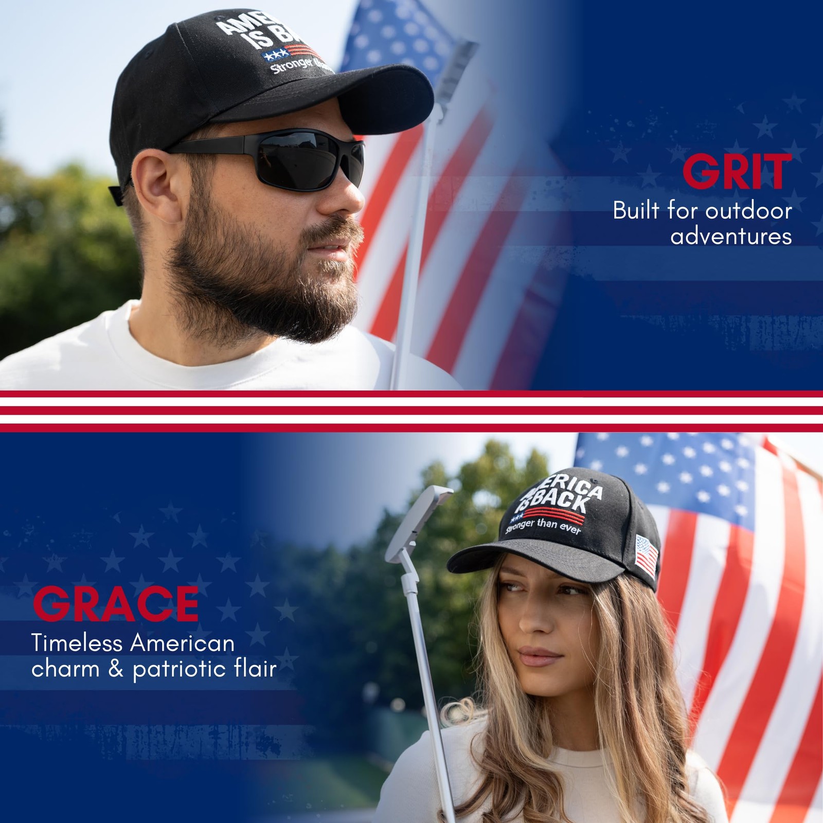 American Flag Hat for Men Women, USA Hats Baseball Cap, Patriotic Caps Outfit... gallery