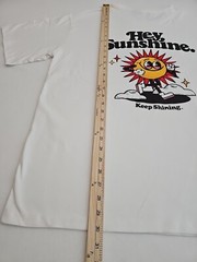 Men’s Hey, Sunshine Keep Shining T-Shirt in White Positive Vibes Size X-Large