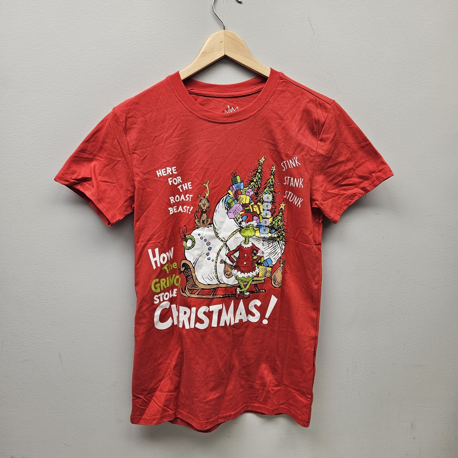 Unisex How The Grinch Stole Christmas T-Shirt 'Red' / Dr. Seuss / Size Small NWT gallery