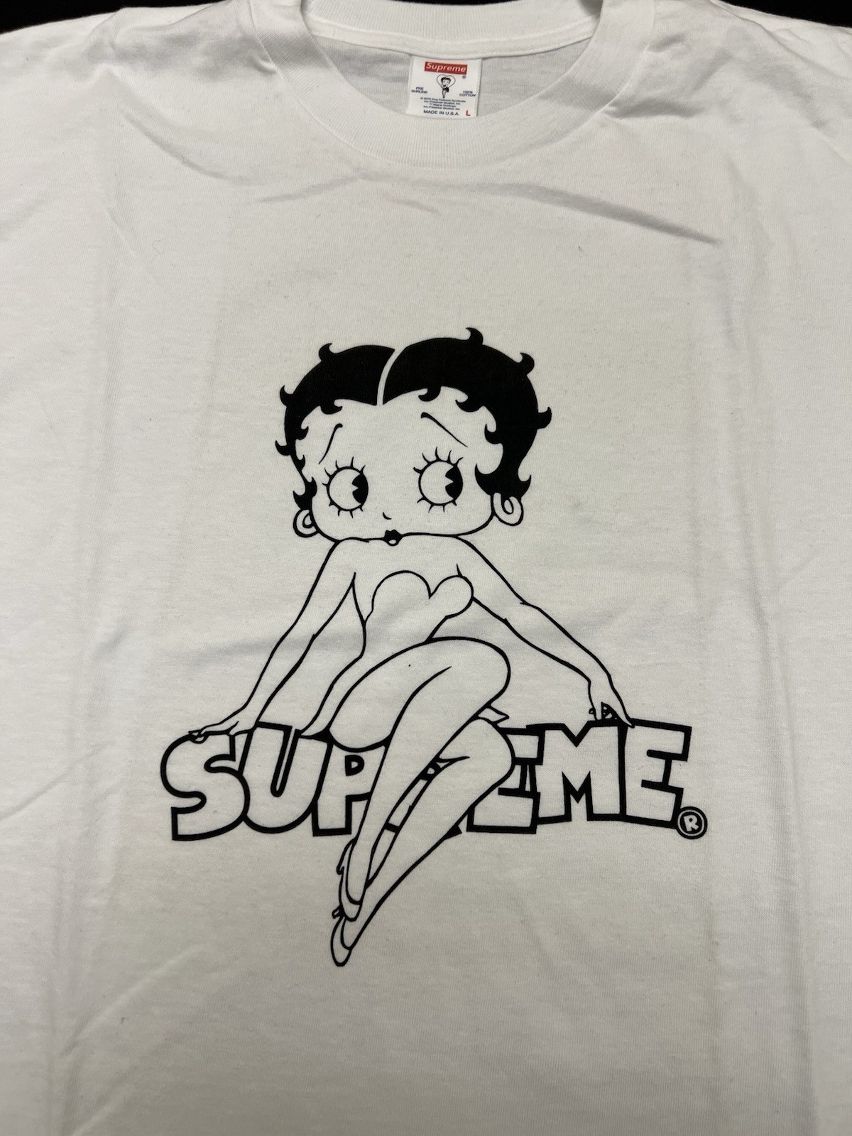 SS16 SUPREME Berry Boop Tee White L Large gallery