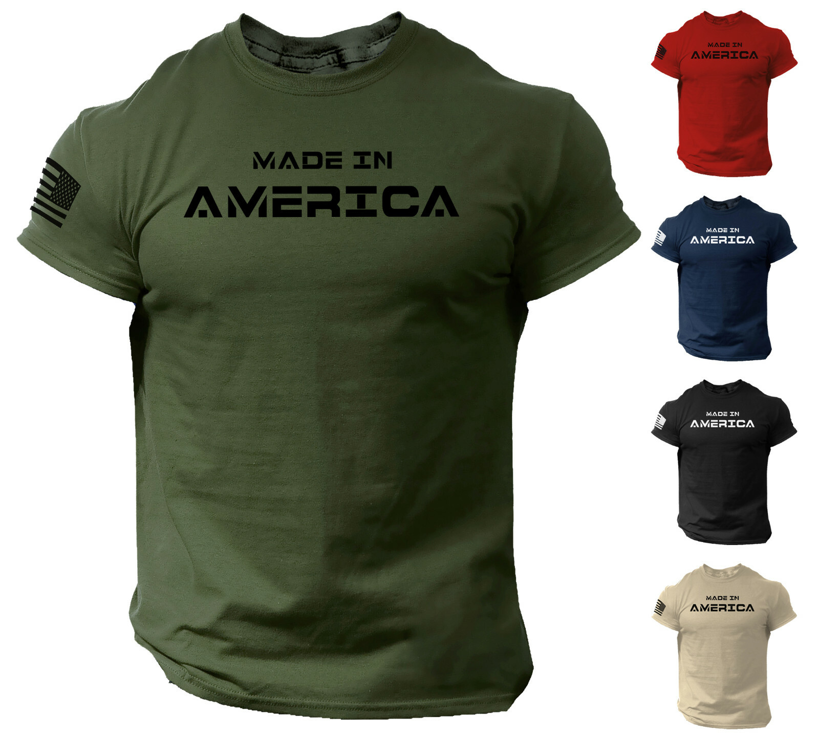 Made in America T Shirt USA Flag Military Patriotic Tee gallery