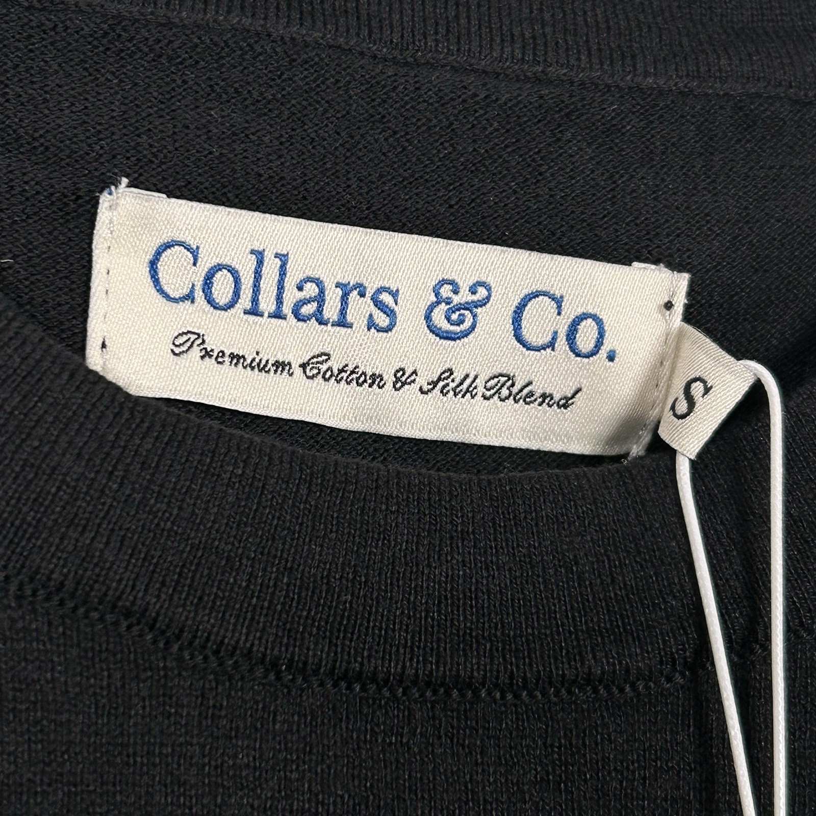 Collars & Co T-Shirt Mens S Black Cotton Silk Quiet Luxury Touch Lucca Tee NWT gallery