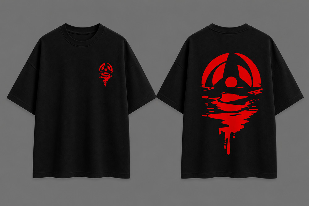 Men’s Oversized Graphic Tee Japanese Anime Style Streetwear Heavy Cotton T-Shirt