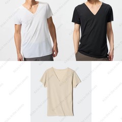 [4PCS SAME COLOR] UNIQLO AIRISM Deodorant Mesh V-Neck T XS-4XL Men 474252 NWT
