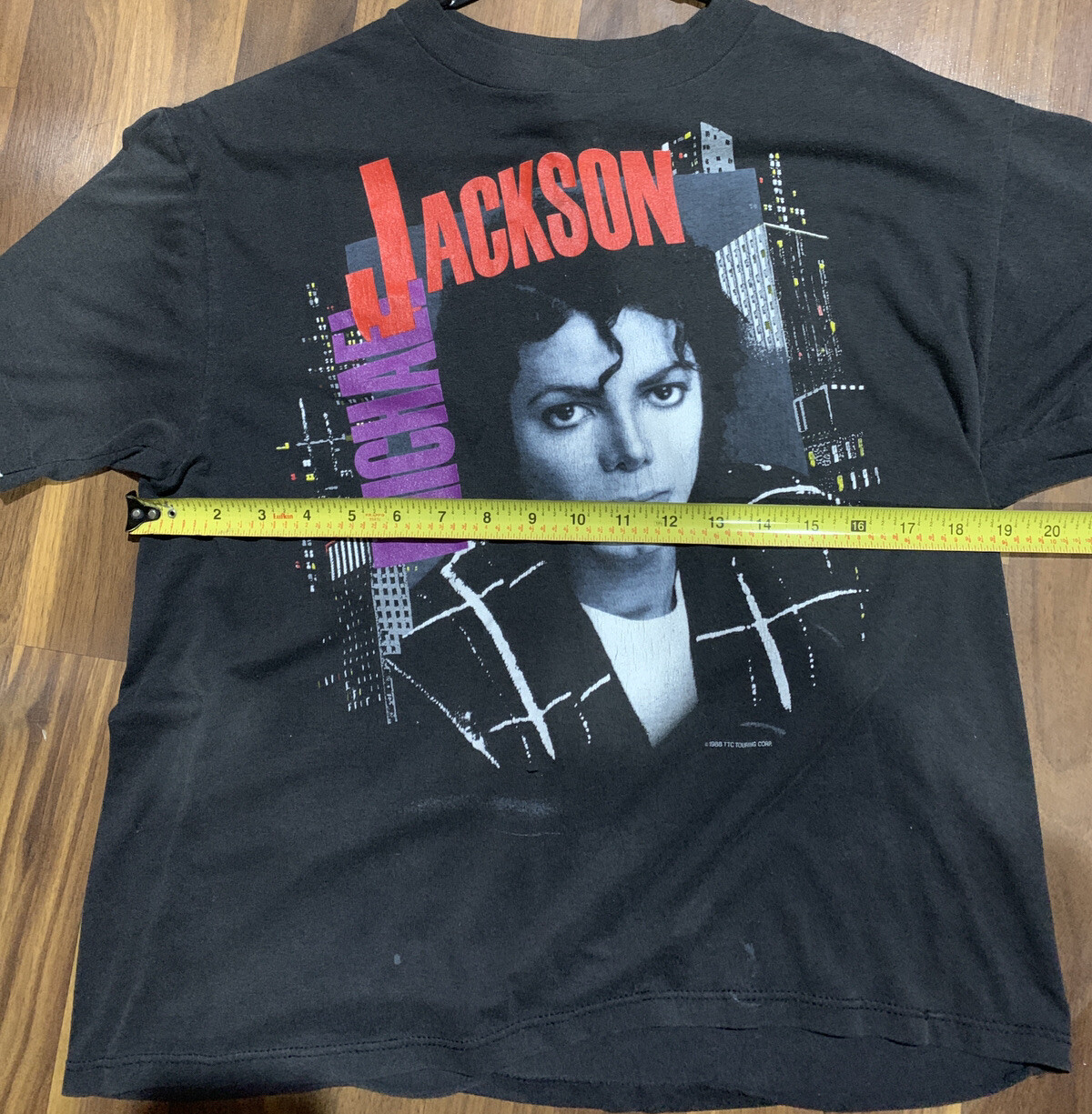 Vtg. Michael Jackson 1988 BAD Tour Concert T-Shirt Dual Sided Size L 42-44 gallery