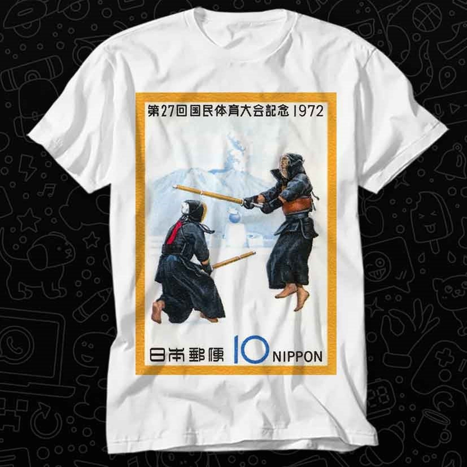 #26 1972 Japan Kendo Postage Stamp T Shirt Best Seller Gift Unisex Top Adult Tee gallery