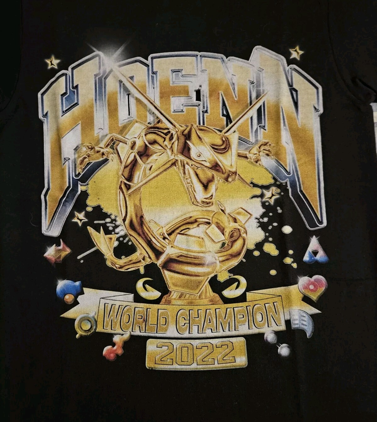Bootleg Pokemon Black T Shirt Generation 3 Hoenn World Champion Rayquaza Sz S gallery