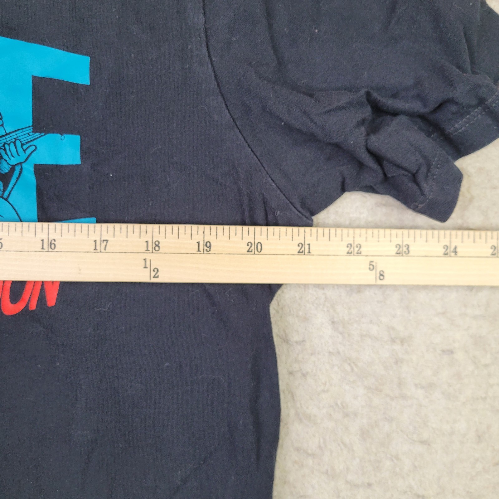 True Religion World Tour T Shirt Mens L Black Short Sleeve Blue Logo Spellout gallery