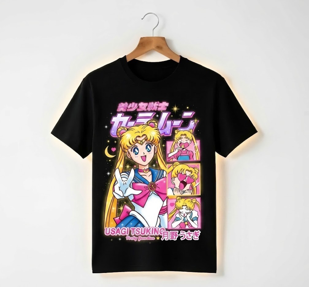 Sailor Moon Usagi Tsukino Anime T-Shirt Cute Kawaii Graphic Tee Gift