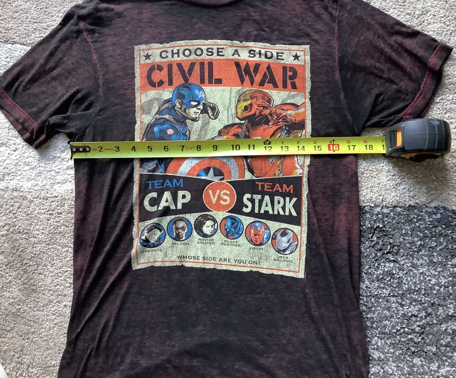 Marvel Captain America Civil War Choose A Side Adult Thin, Long & Soft Size S gallery