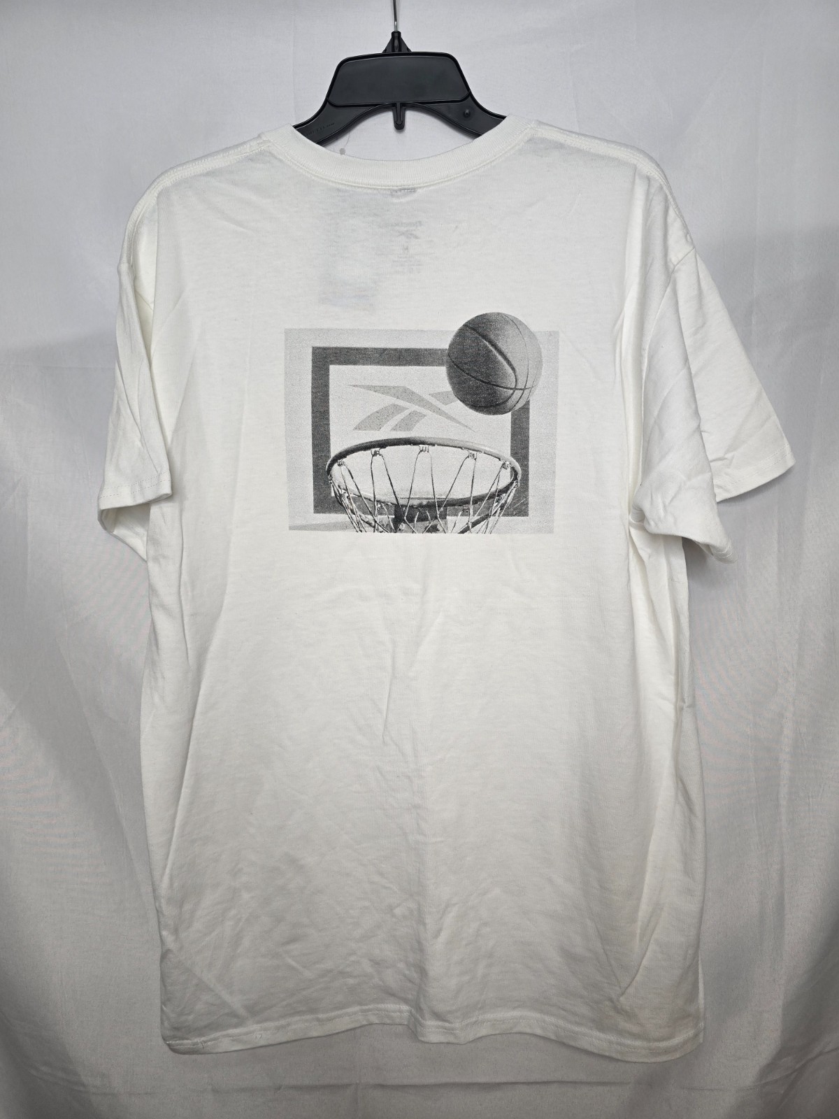 NWT Reebok Mens White Cotton Short Sleeve Game Win Logo Graphic T-Shirt Size M gallery