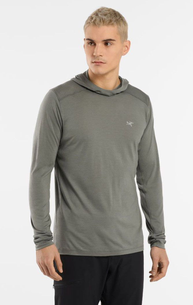 2025 Pre-Loved Arc'teryx Ionia Merino Wool Logo Long Sleeve Hoodie Green Forage gallery