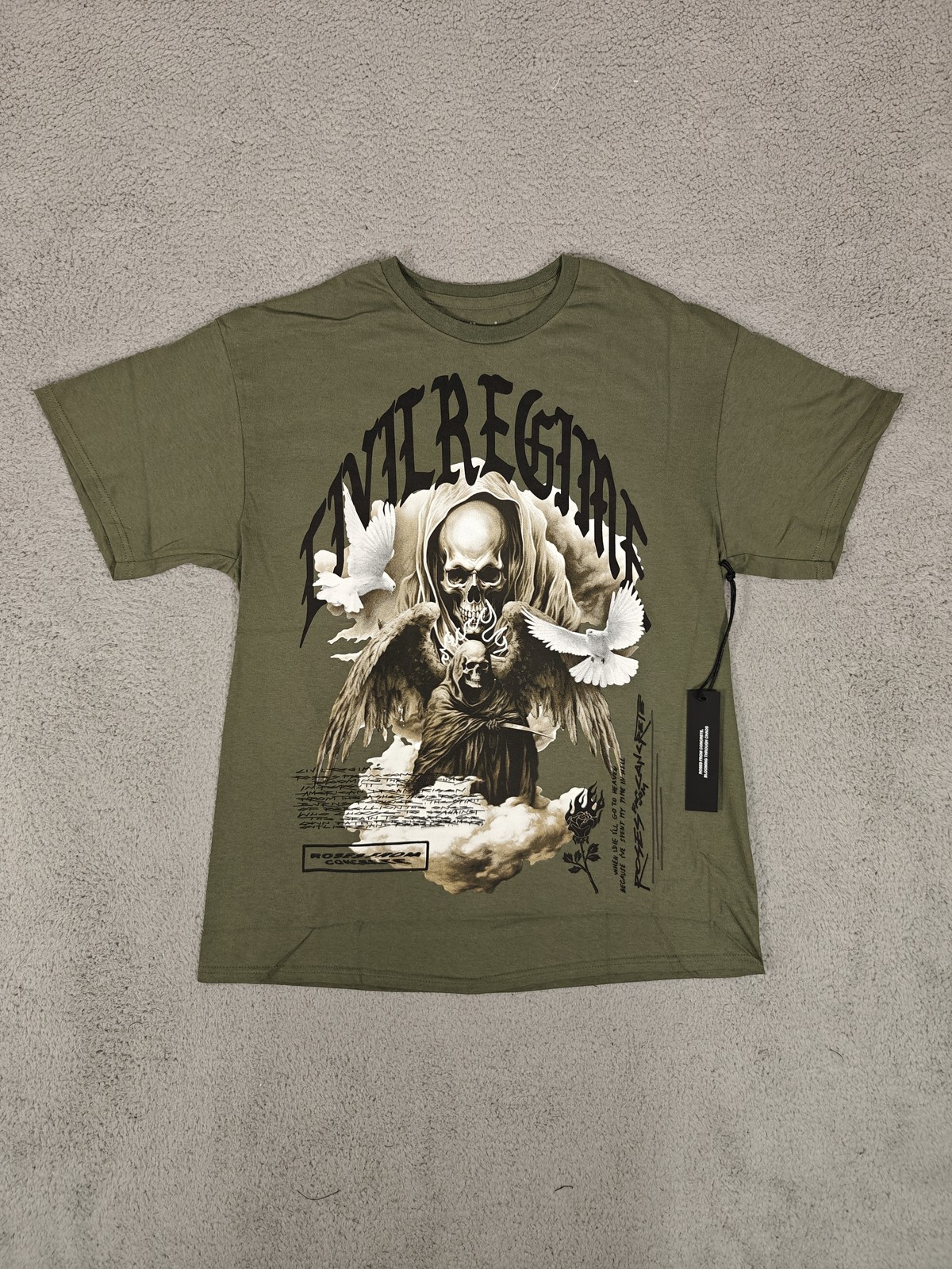 Civil Regime Shirt Mens Large Angel Grim Reaper Doves Graphic Streetwear Tee gallery