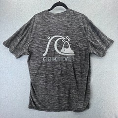 Quicksilver Mens Size Large Gray Striped Breathable Stretchable Shirt