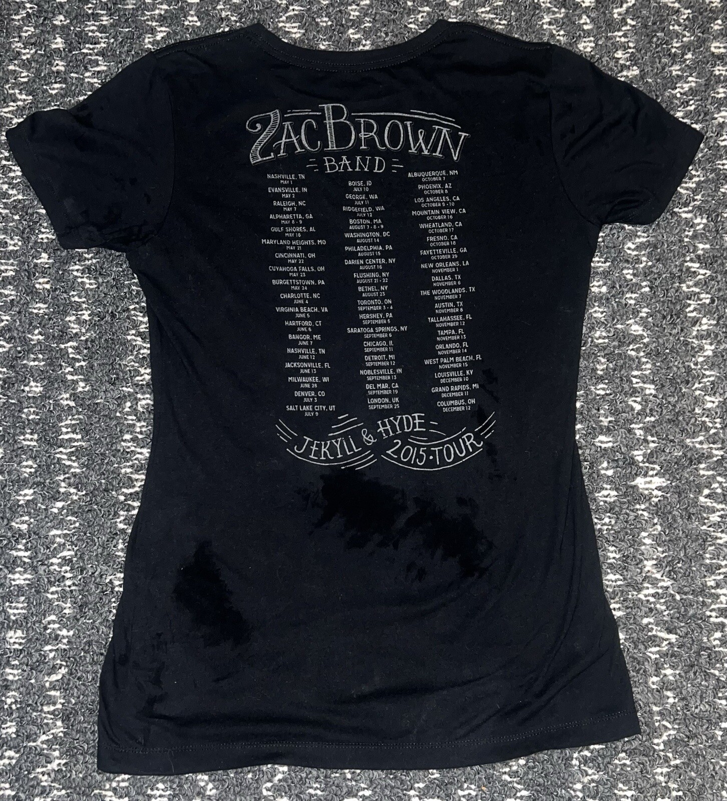 Zac Browns Southern Ground Tour Tee Women’s L 2015 Jekyll & Hyde Country music￼ gallery