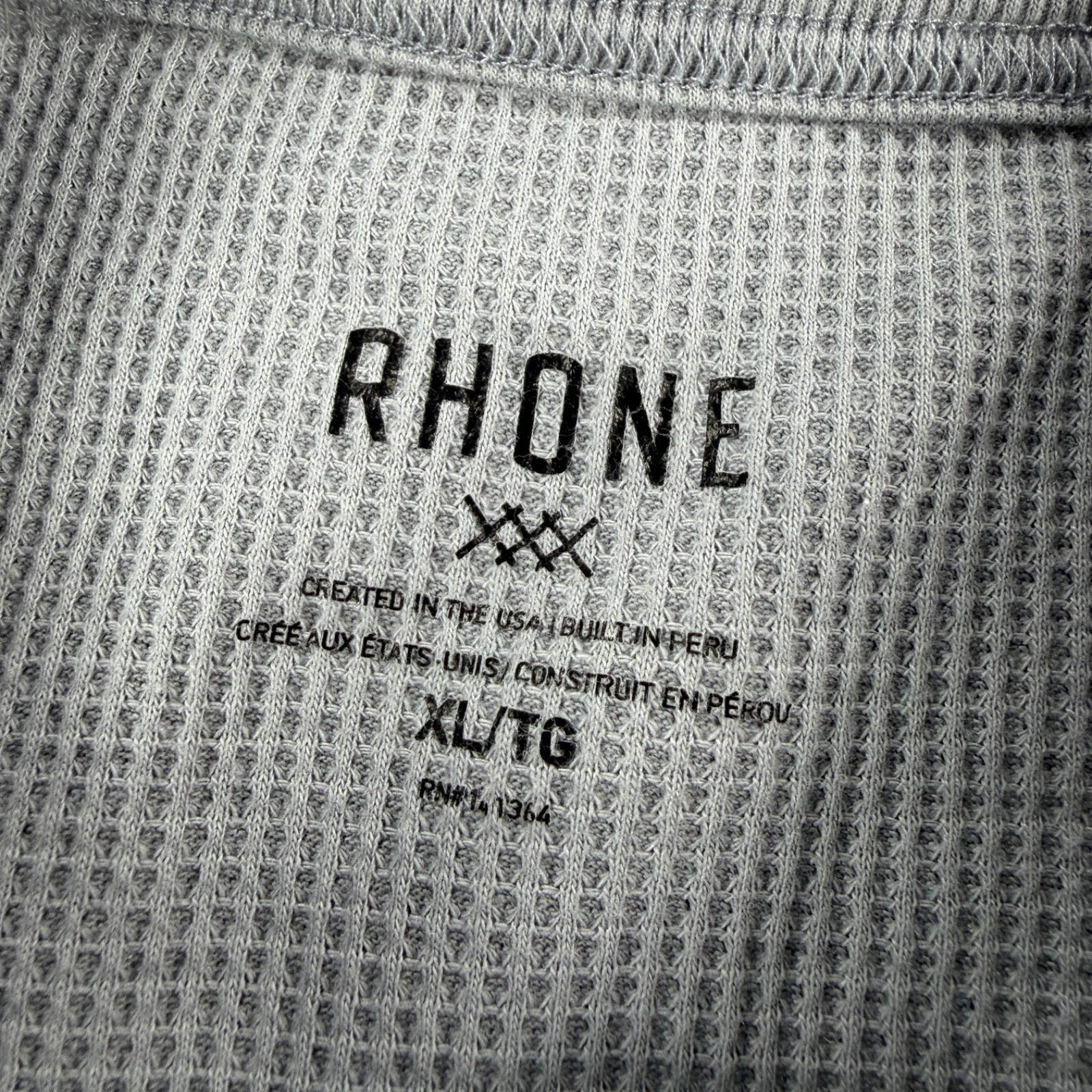Rhone Waffle Henley Shirt Men's Sz XL Shirt Gray Long Sleeve Thermal Gorpcore gallery