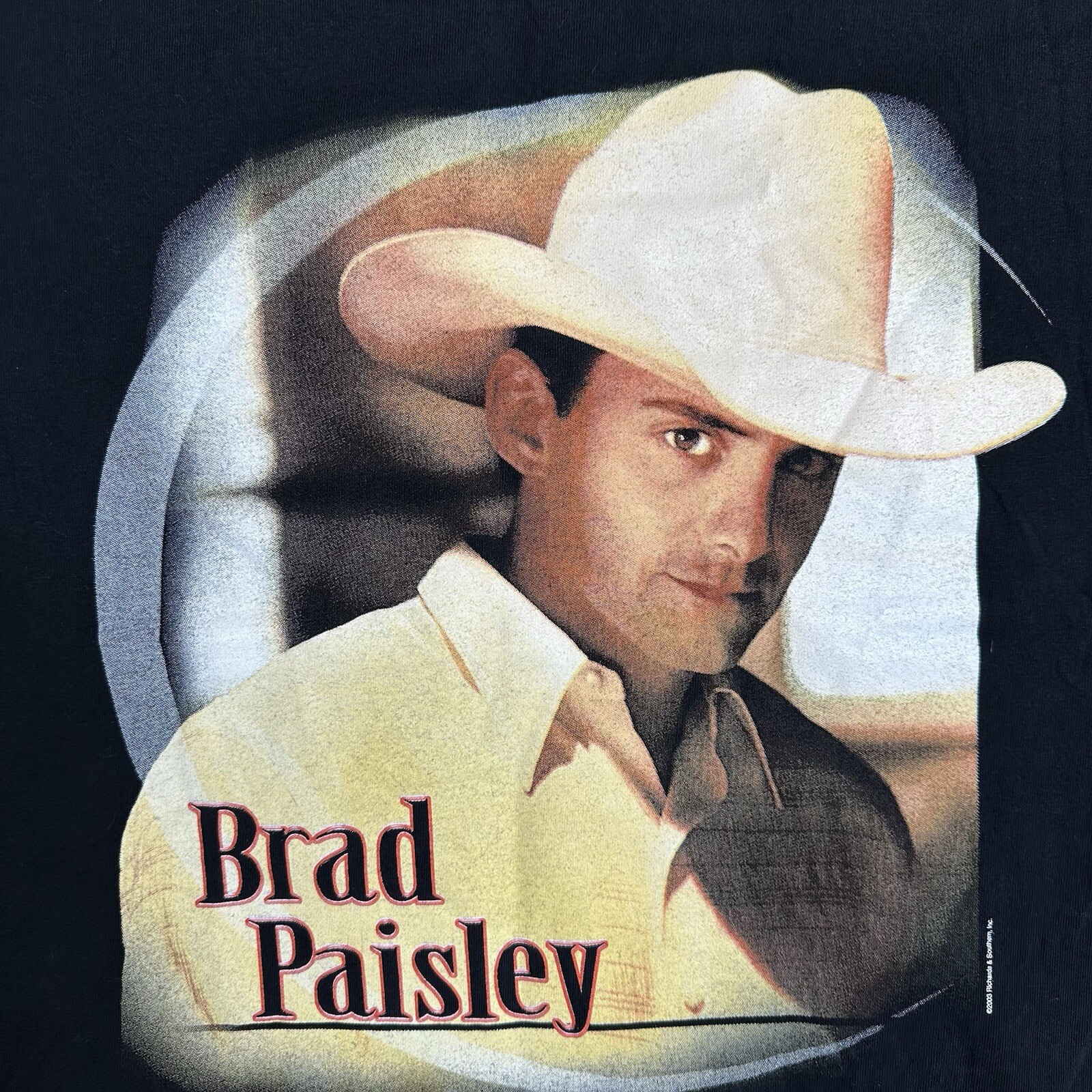 2003 Brad Paisley Country Musician Concert Tour Black Shirt Y2K Mens L Rodeo gallery