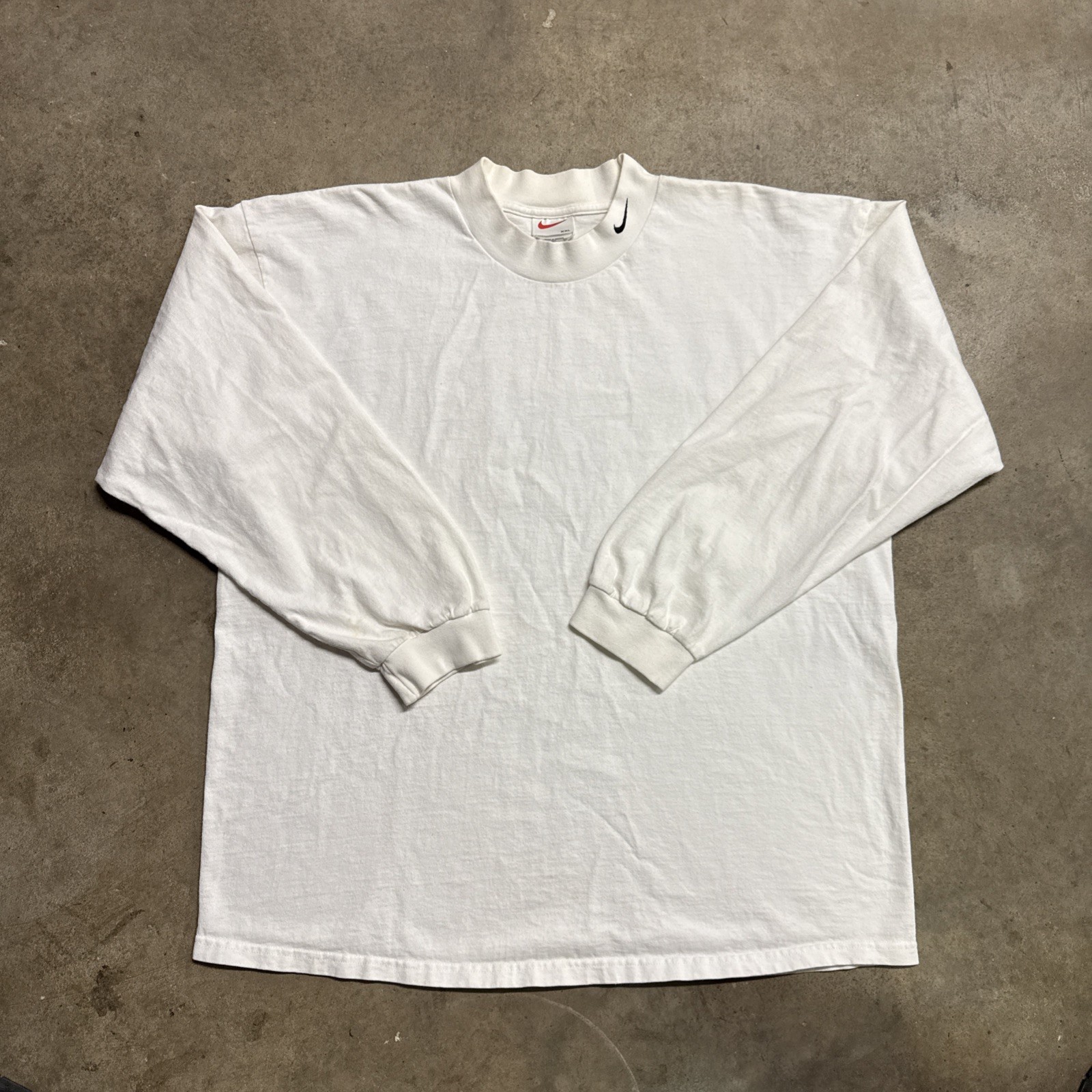 Vintage Nike Shirt Mens 2XL White Long Sleeve Mock Neck Swoosh ACG Thermal USA gallery