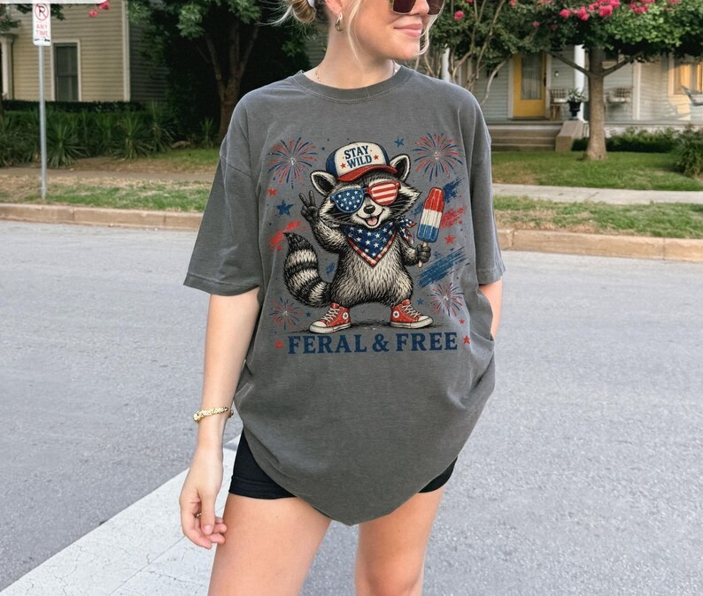 Feral & Free Shirt, 4th of July Shirt, USA Independence Day Shirt gallery